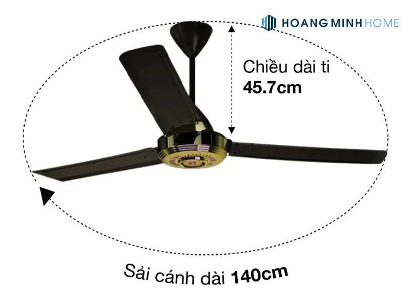 quạt trần panasonic 3 cánh thép