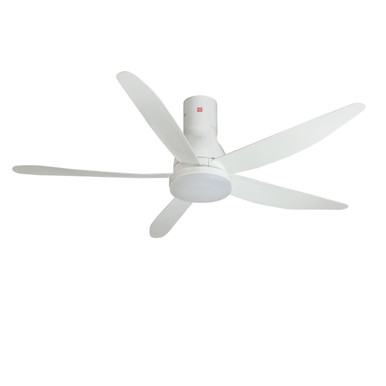 Quạt trần KDK có đèn 5 cánh màu trắng ti dài U60FW-WH