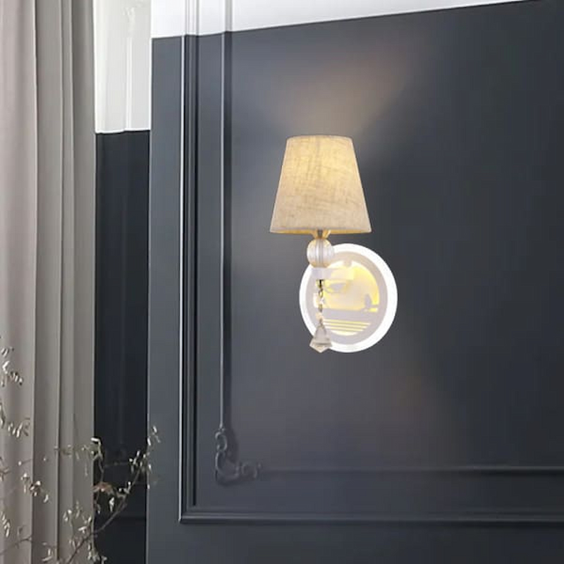 đèn tường chao vải phòng khách hiện đại